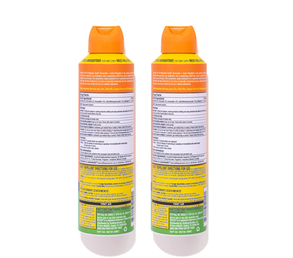 Bullfrog Mosquito Coast SPF50 Sunscreen + Insect Repellent 2-Pack, 5.5 oz Each
