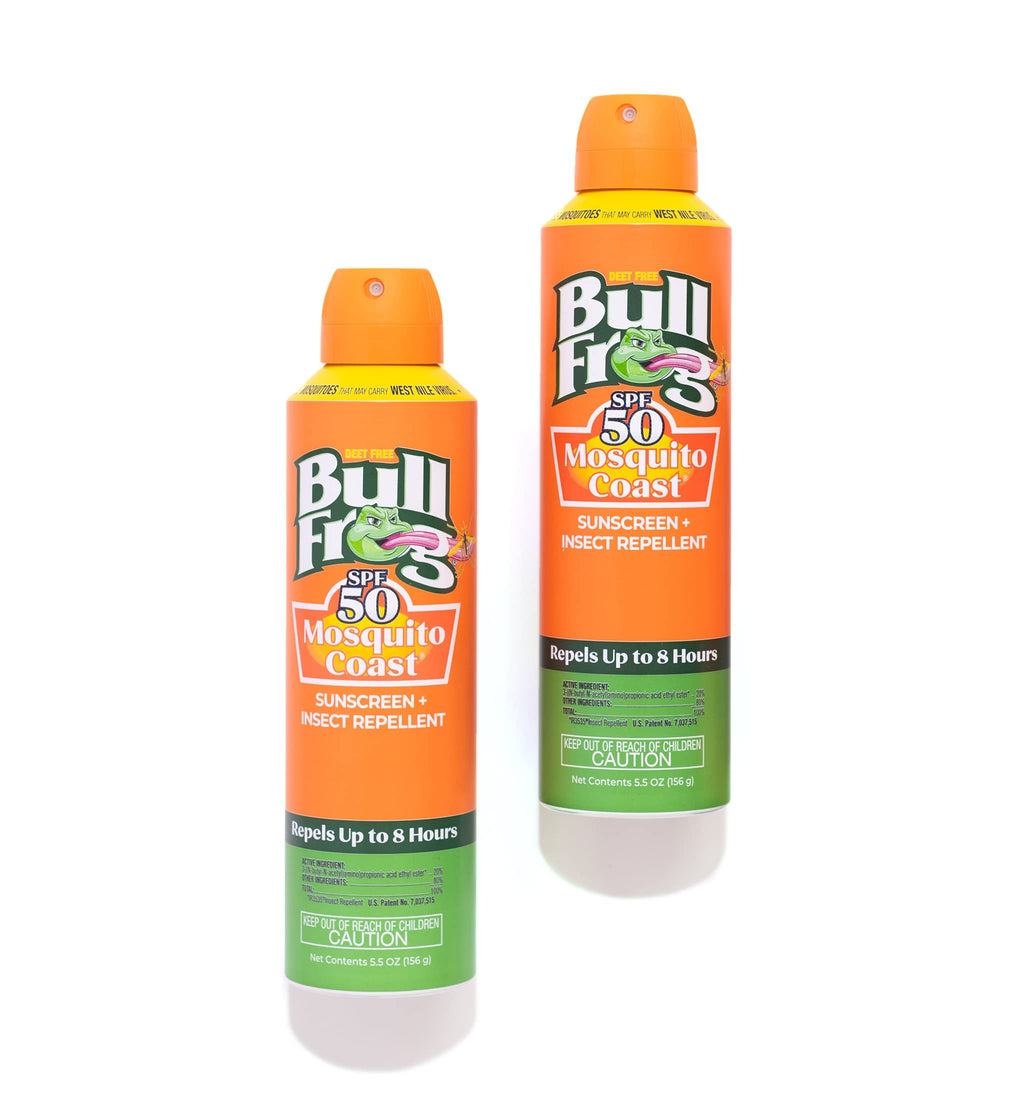 Bullfrog Mosquito Coast SPF50 Sunscreen + Insect Repellent 2-Pack, 5.5 oz Each