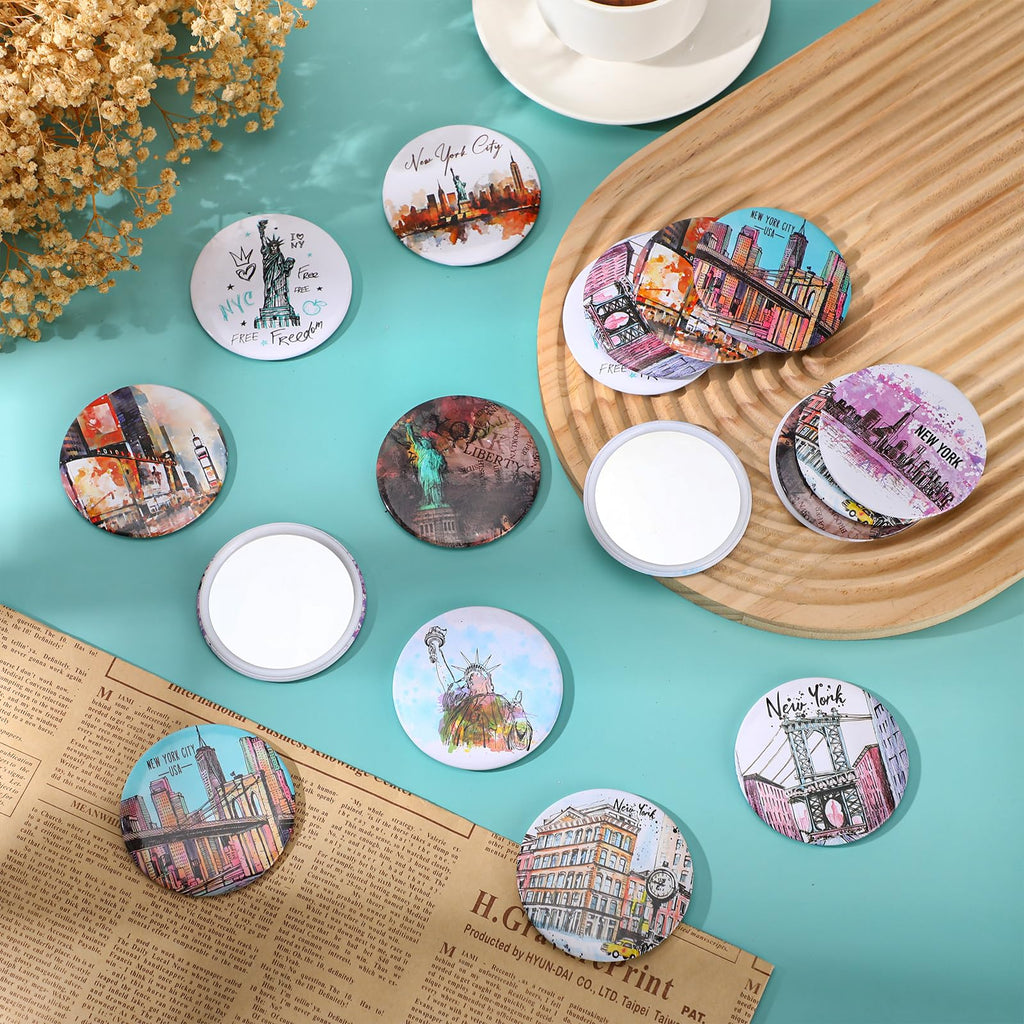 Bulyoou 18-Piece New York City Gift Set - Cosmetic Bags & Compact Mirrors