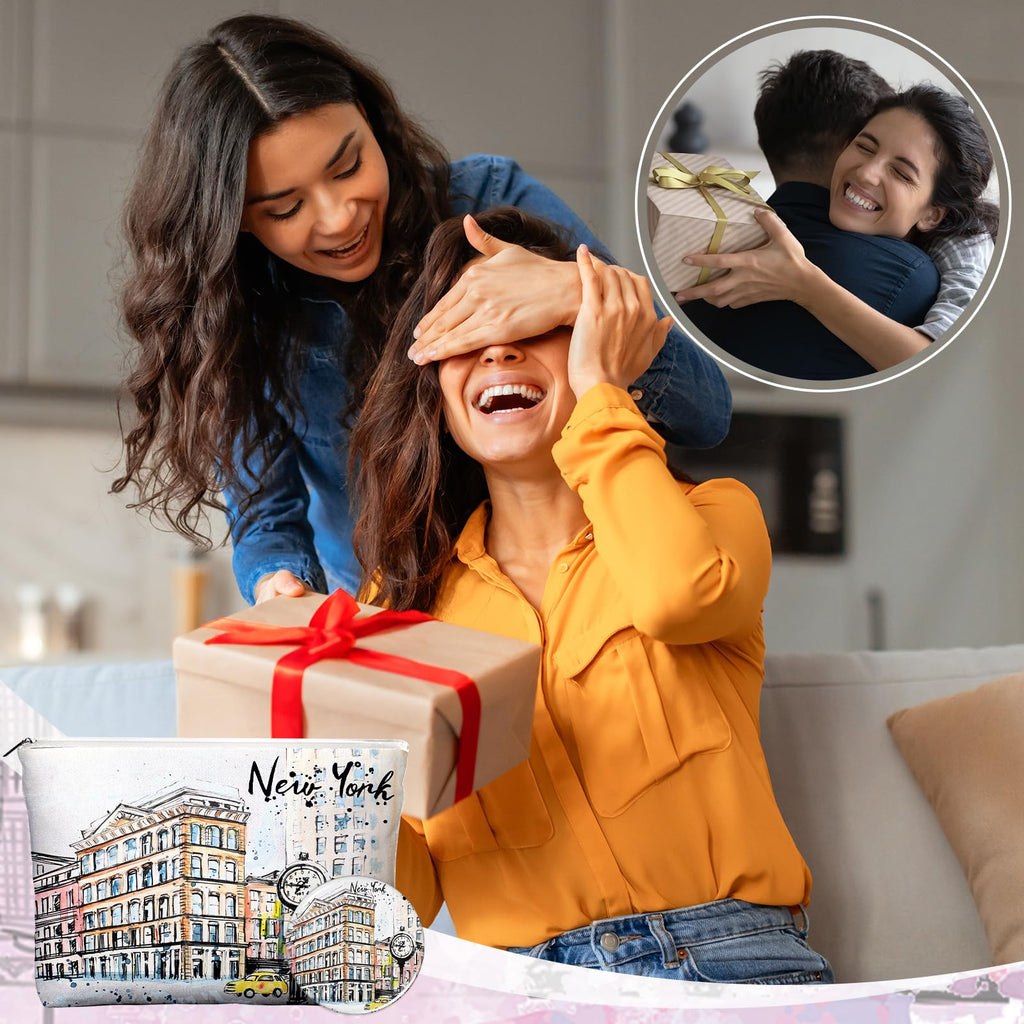 Bulyoou 18-Piece New York City Gift Set - Cosmetic Bags & Compact Mirrors