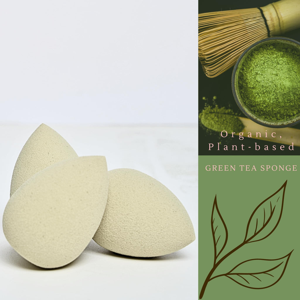 Bumfuzz Green Tea Beauty Sponge – 3-Pack, Plant-Based, Eco-Friendly, Dye-Free & Latex-Free