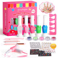 BUNNY BUBBLES Kids Nail Polish Kit – Water-Based Nail Pens, Glitter & 300 Stickers, Gift Set