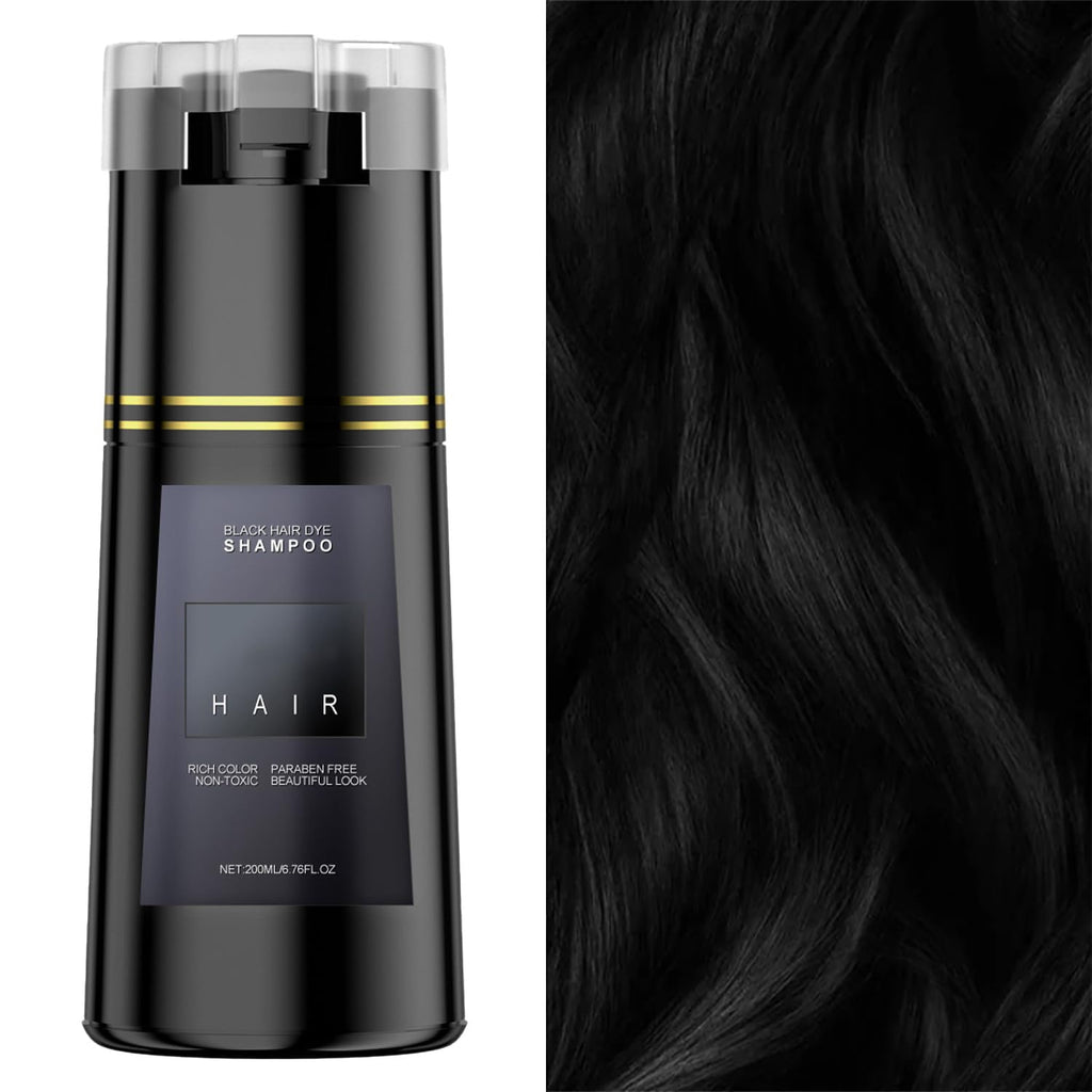 Bupposes Black Dye Shampoo – 3-in-1 Hair Color Shampoo for Men & Women (200ml)