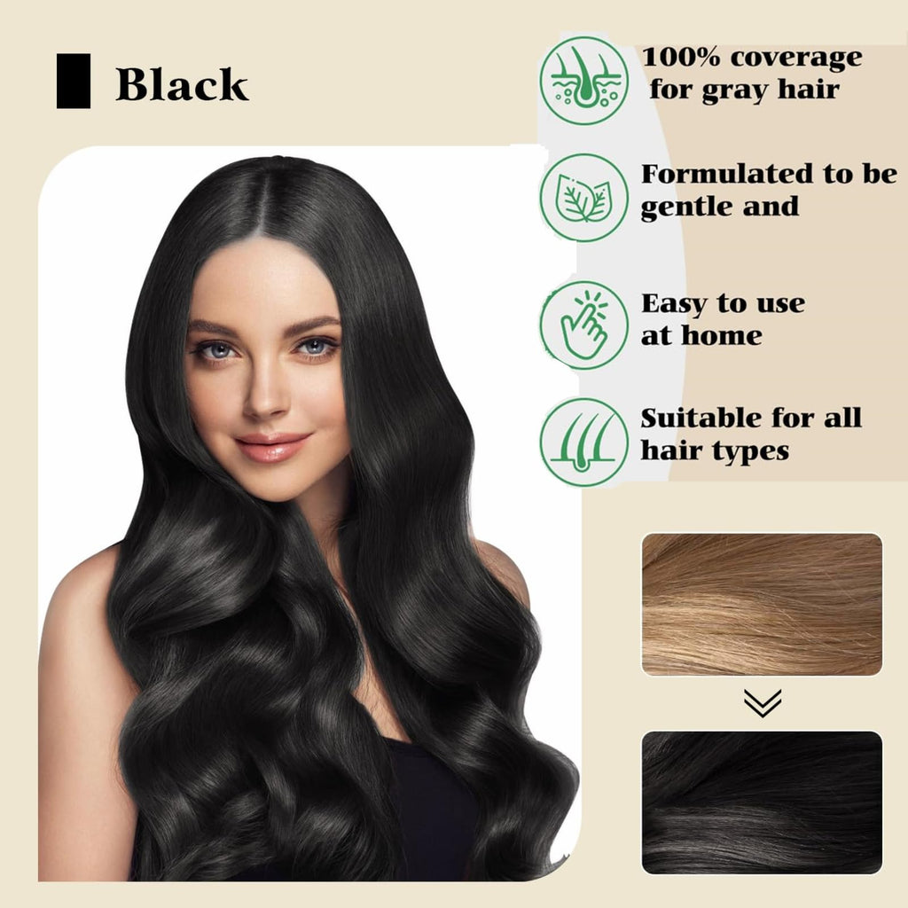 Bupposes Black Dye Shampoo – 3-in-1 Hair Color Shampoo for Men & Women (200ml)