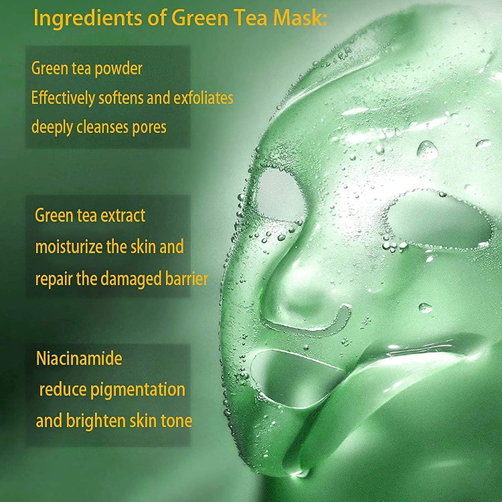 Bupposes Green Tea Face Mask Clay Stick – Deep Cleanse, Oil Control & Moisturizing (Green 3PC)