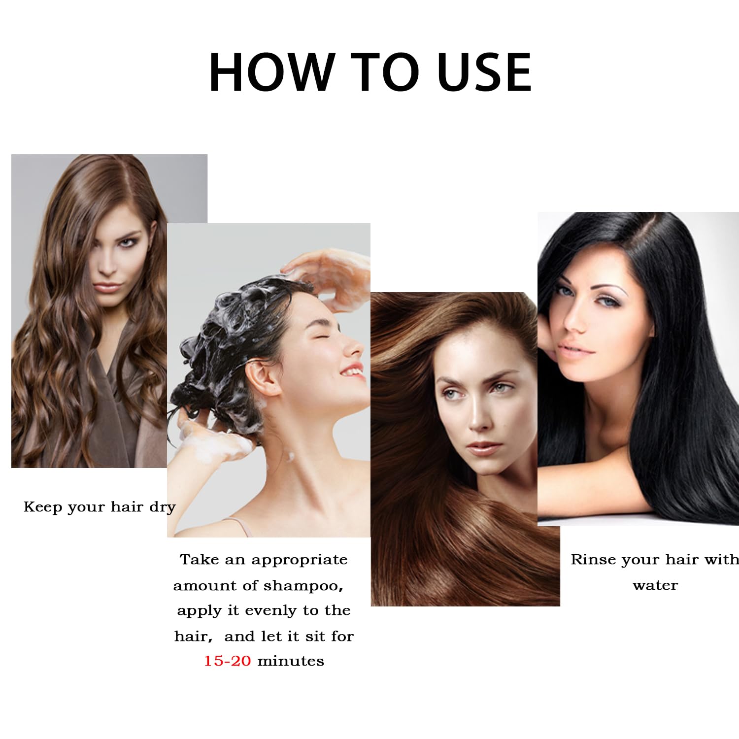 Bupposes Natural Brown Hair Color Shampoo — Instant 3-in-1 Dye for Dark Hair (1pc)