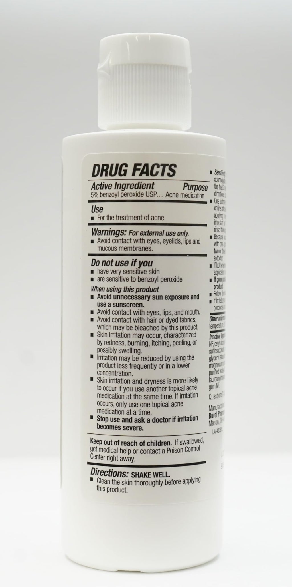 BurelPharma Benzoyl Peroxide 5% Face Wash – 5oz Acne Cleanser