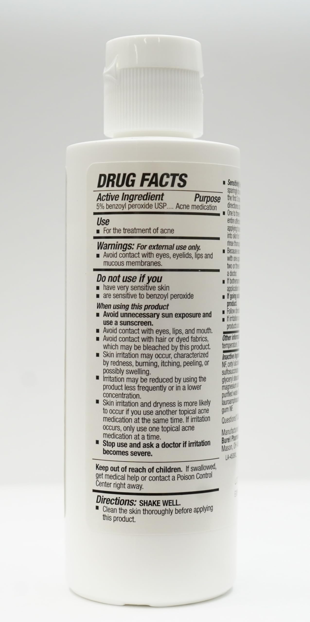 BurelPharma Benzoyl Peroxide 5% Face Wash – 5oz Acne Cleanser