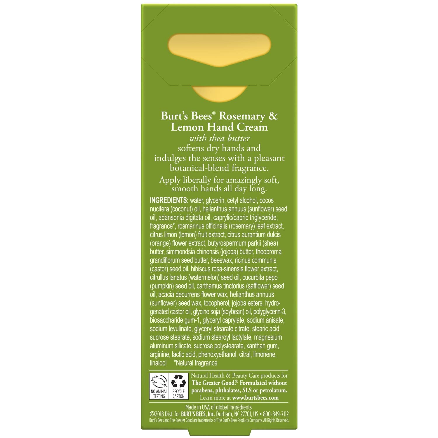 Burts Bees Rosemary and Lemon Hand Cream with Shea Butter – 1 oz | All-Day Moisturization