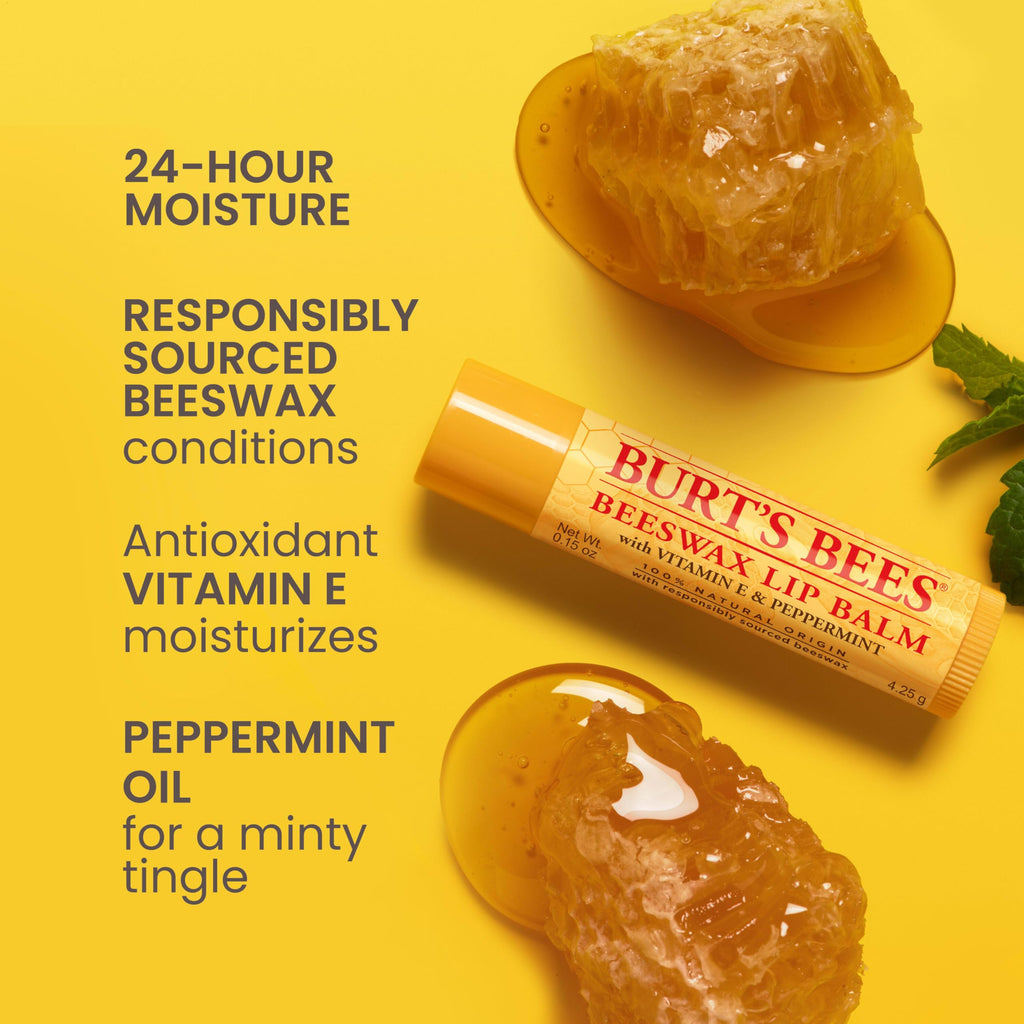Burt's Bees Christmas Lip Balm Gift Set – Four Flavors: Beeswax, Vanilla Bean, Cucumber Mint & Coconut & Pear