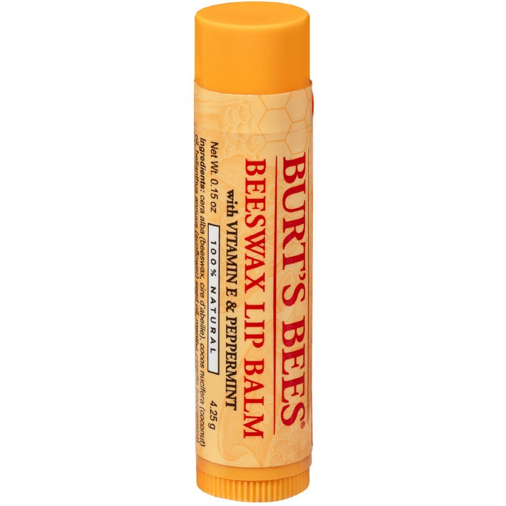Burt's Bees Beeswax Lip Balm with Vitamin E & Peppermint – 6-Pack (0.15 oz each)