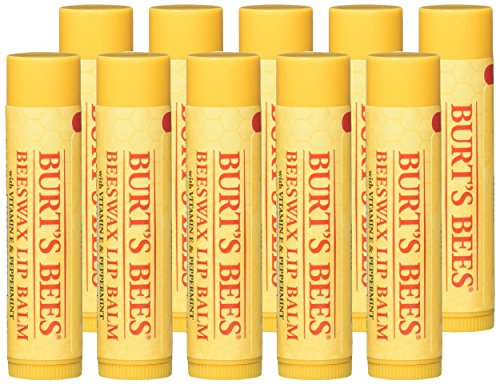 Burt's Bees Beeswax Lip Balm with Vitamin E & Peppermint – 0.15 oz Pack of 10