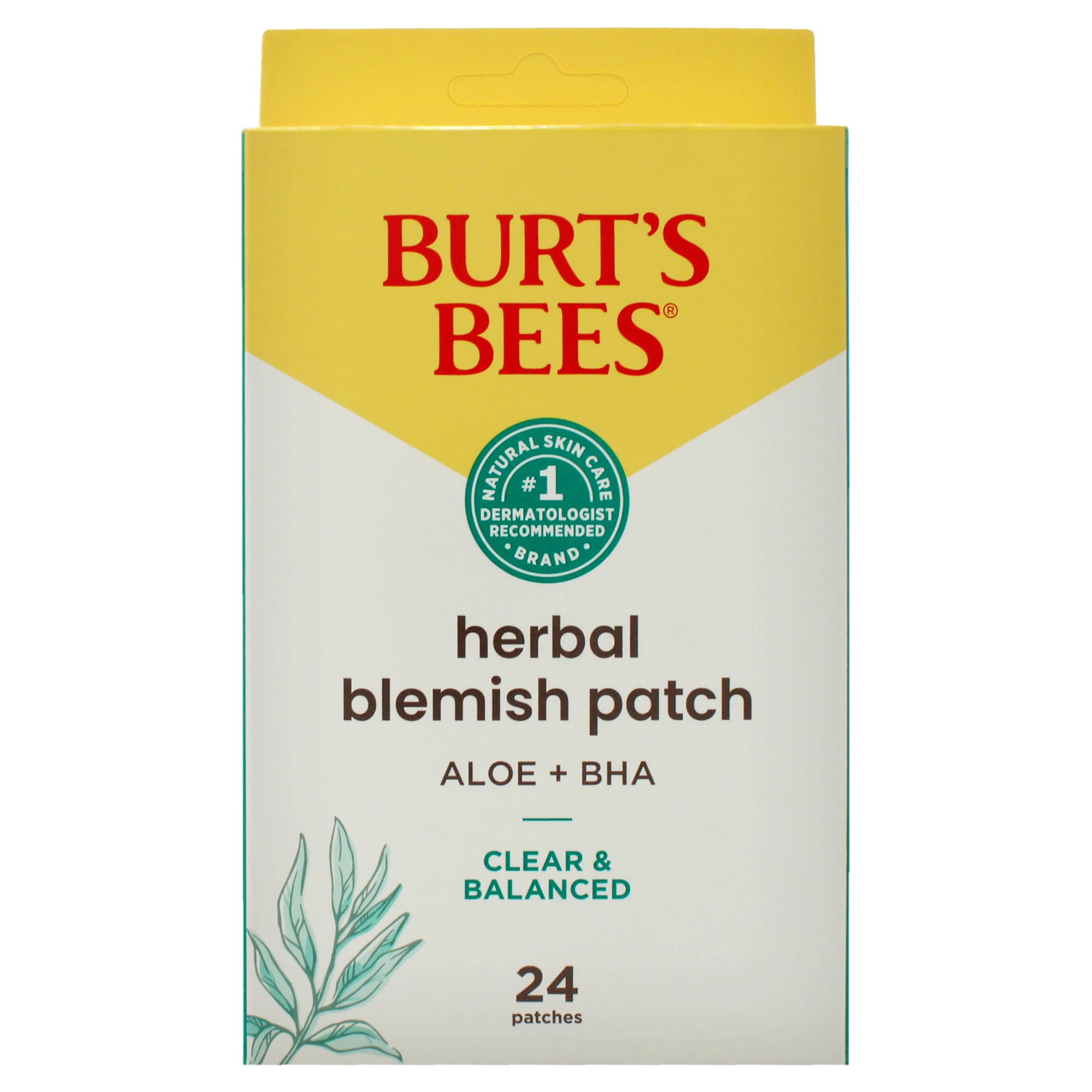 Burts Bees Clear and Balanced Herbal Blemish Patches for Women – 24 Count