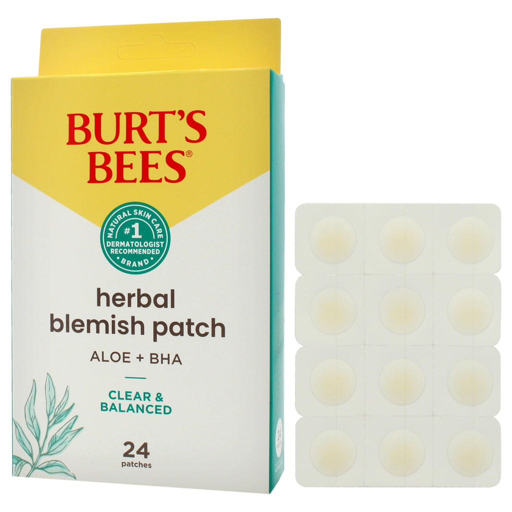 Burts Bees Clear and Balanced Herbal Blemish Patches for Women – 24 Count