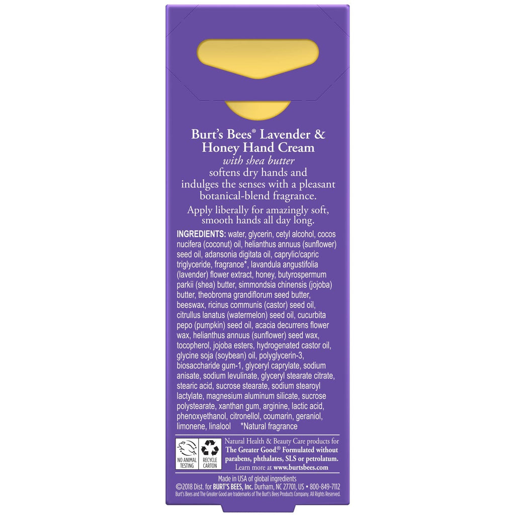 Burts Bees Lavender & Honey Hand Cream with Shea Butter — 4 x 1 oz