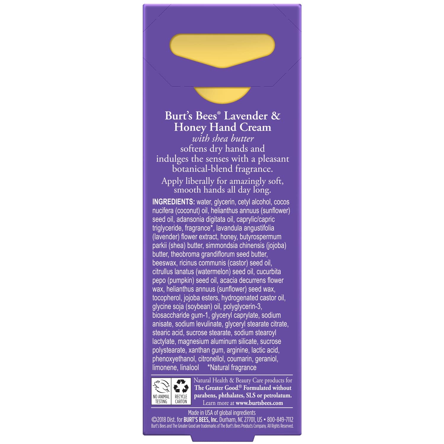 Burts Bees Lavender & Honey Hand Cream with Shea Butter — 4 x 1 oz
