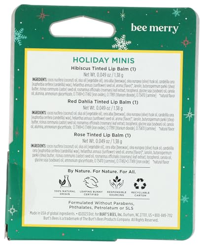 Burt's Bees Holiday Minis Lip Balm — 3-Count Pack | Cruelty-Free Lip Care