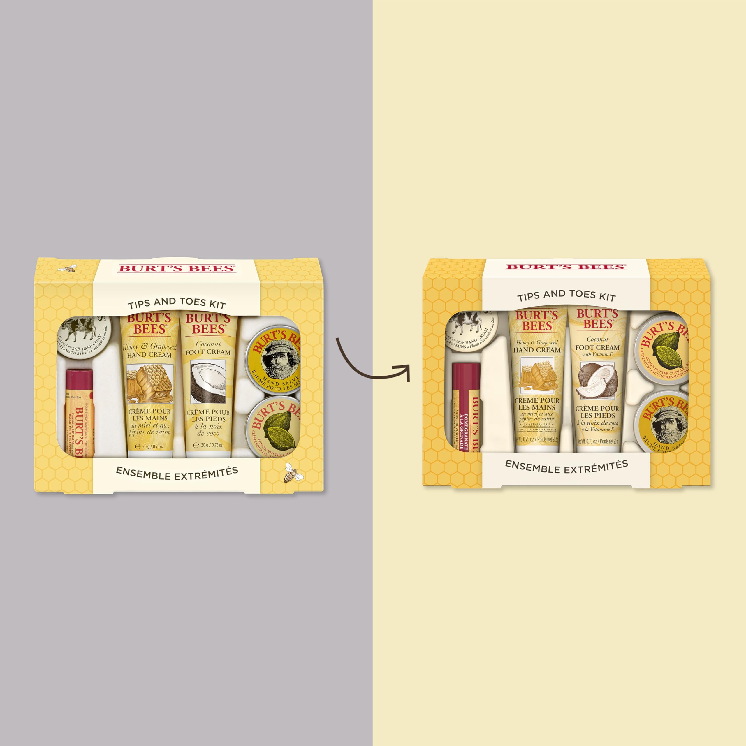 Burt's Bees Tips and Toes Gift Set — 6 Travel-Size Skincare Essentials in Gift Box