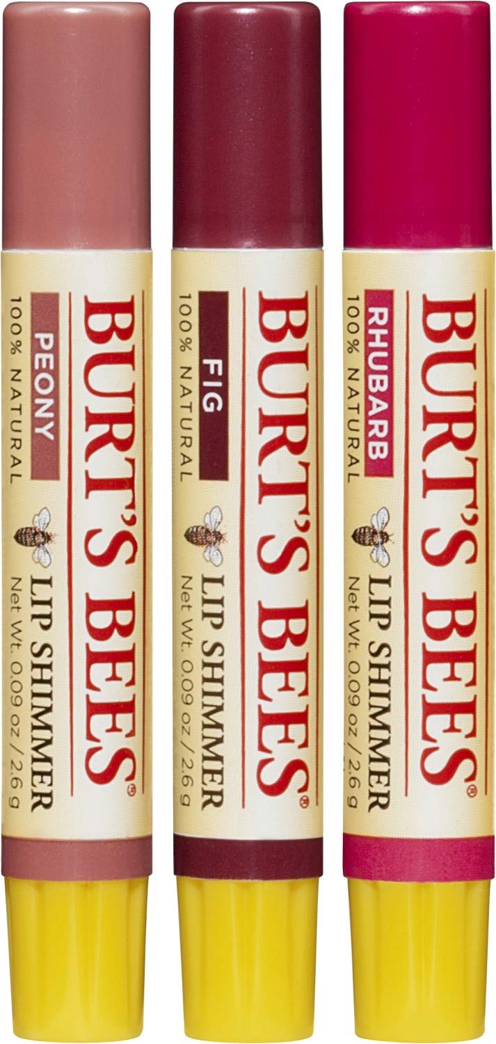 Burt's Bees Kissable Color Gift Set — 3 Lip Shimmers (Peony, Fig & Rhubarb)