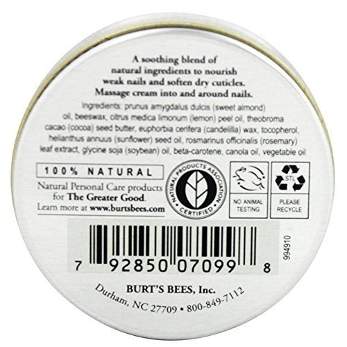 Burt's Bees Lemon Butter Cuticle Cream with Vitamin E — Nourishes Nails & Softens Dry Cuticles, 0.6 oz Tin, 4 Pack