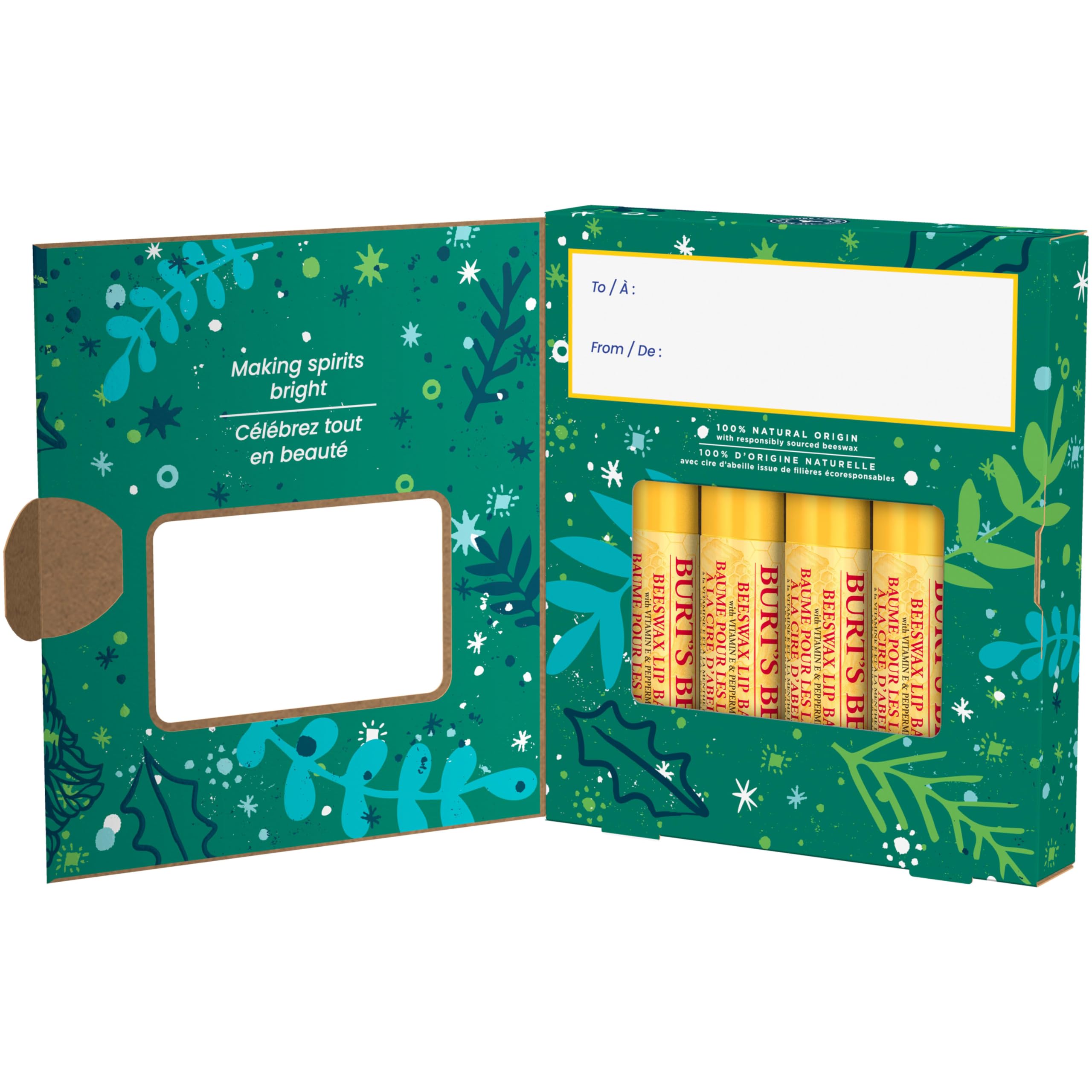 Burt's Bees Lip Balm Gift Set | Beeswax Bounty 4-Pack – Original Beeswax Flavor