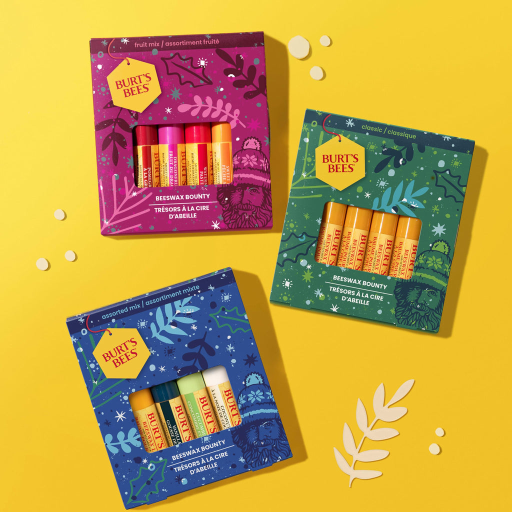 Burt's Bees Lip Balm Gift Set | Beeswax Bounty 4-Pack – Original Beeswax Flavor