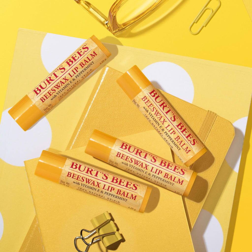 Burt's Bees Lip Balm Original Beeswax 12-Count Pack | Tint-Free, 0.15 oz Tubes