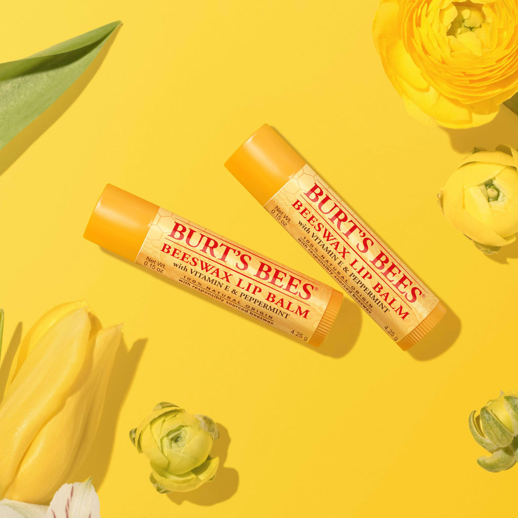 Burt's Bees Lip Balm Original Beeswax 12-Count Pack | Tint-Free, 0.15 oz Tubes