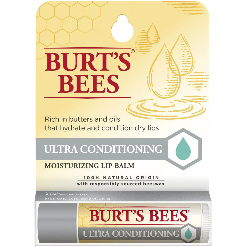 Burt's Bees Lip Balm Ultra Conditioning with Kokum Butter – 0.15 oz, 5-Pack