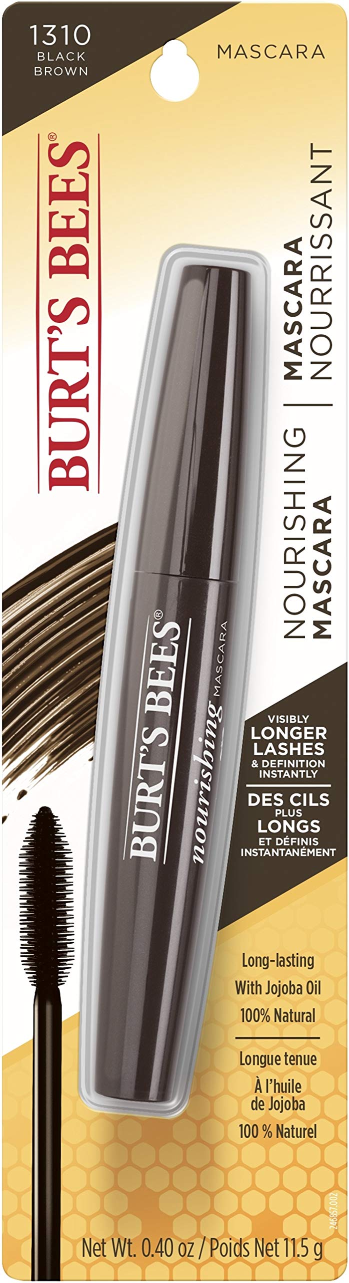 Burt's Bees 100% Natural Nourishing Mascara Black Brown - 0.4 oz (Pack of 2)