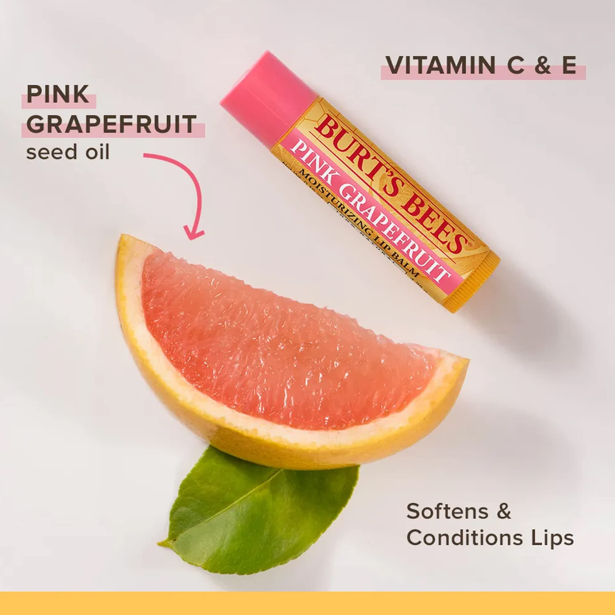 Burt's Bees Pink Grapefruit Lip Balm 0.15 oz – Pack of 8