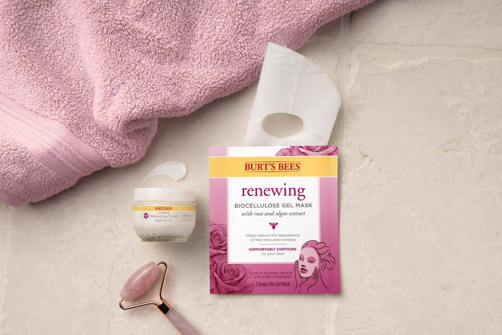 Burt's Bees Renewing Biocellulose Gel Face Mask – 6 Count Value Pack