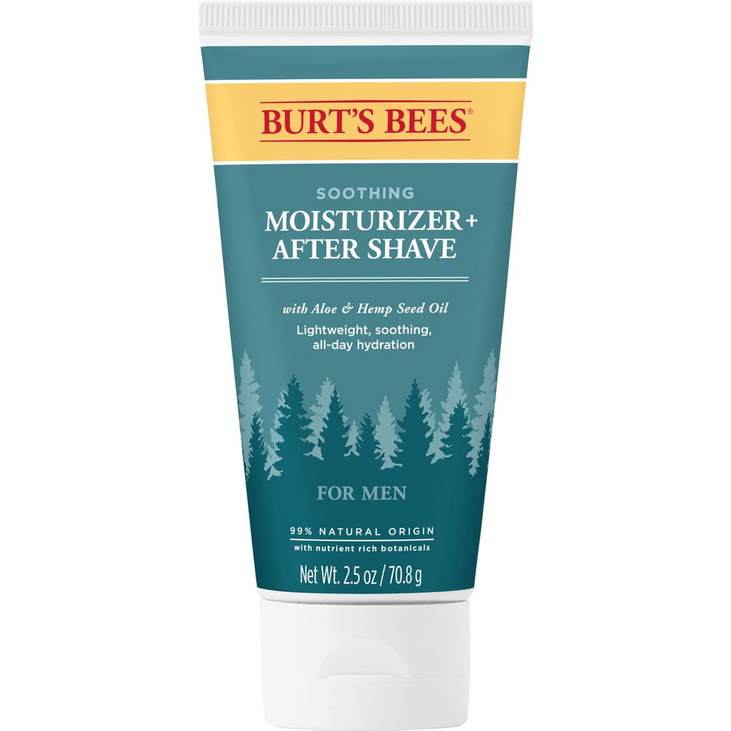 Burt's Bees Soothing Moisturizer + After Shave with Aloe & Hemp for Men - 2.5 Oz