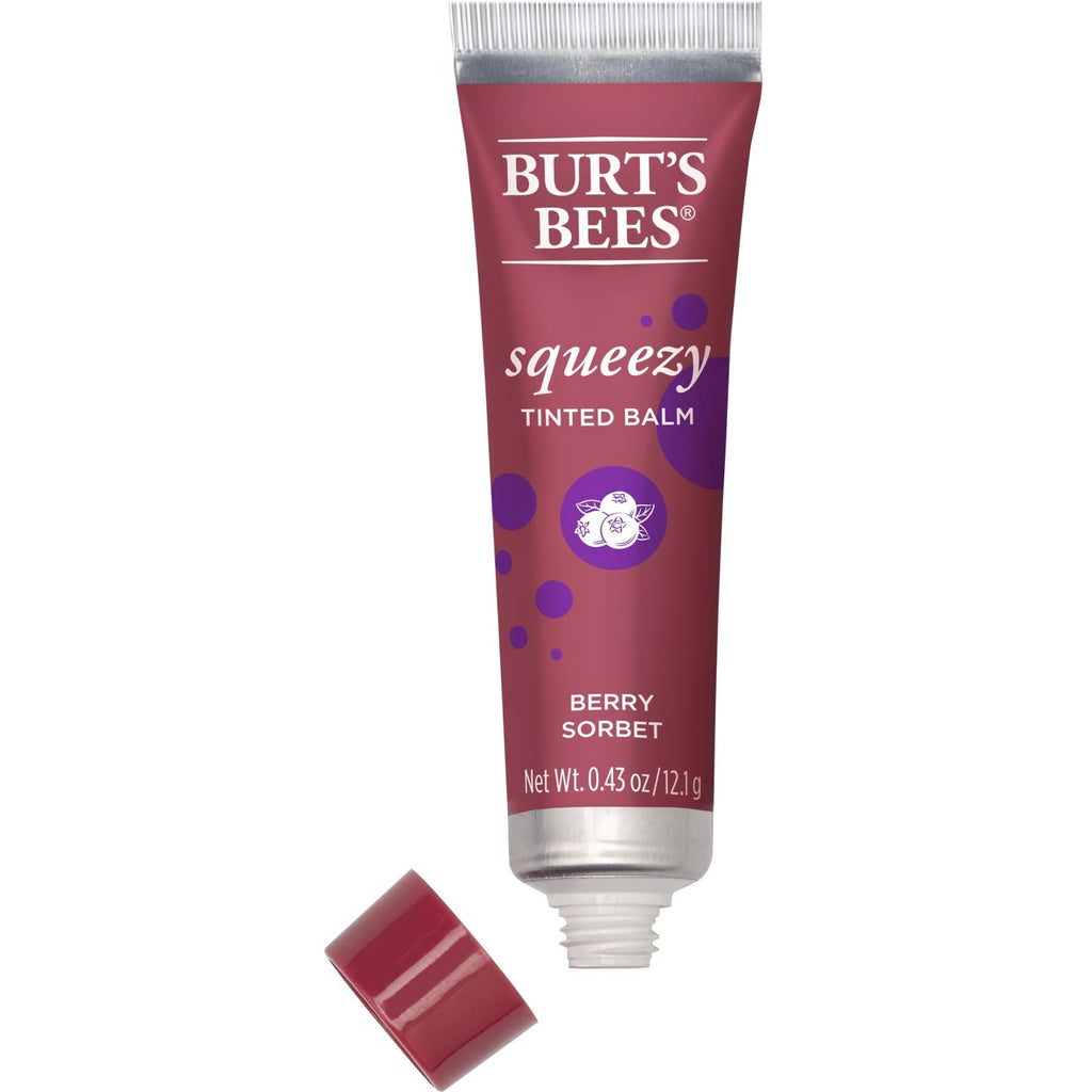 Burt's Bees Squeezy Tinted Lip Balm Berry Sorbet – 100% Natural Moisturizing Lip Color
