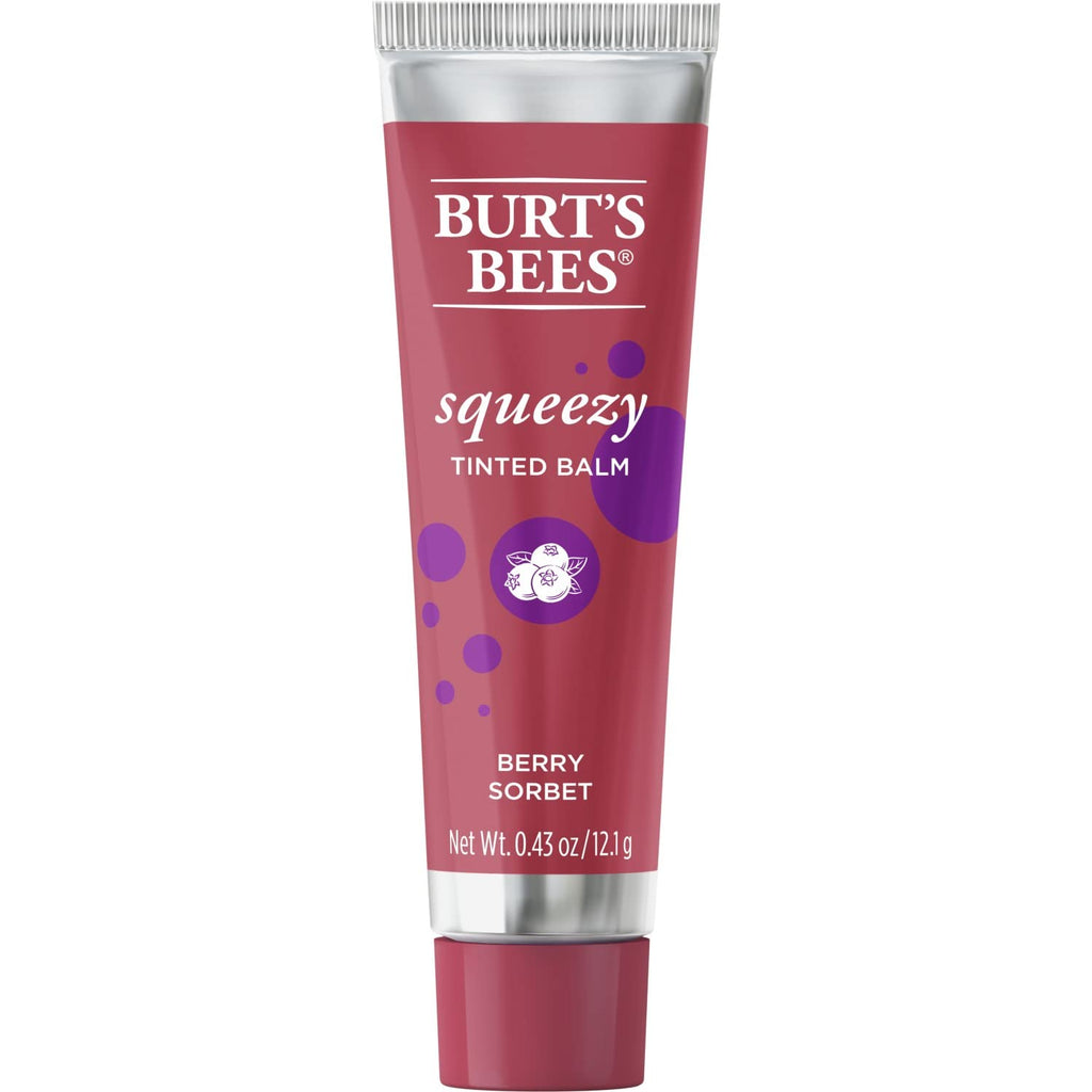 Burt's Bees Squeezy Tinted Lip Balm Berry Sorbet – 100% Natural Moisturizing Lip Color