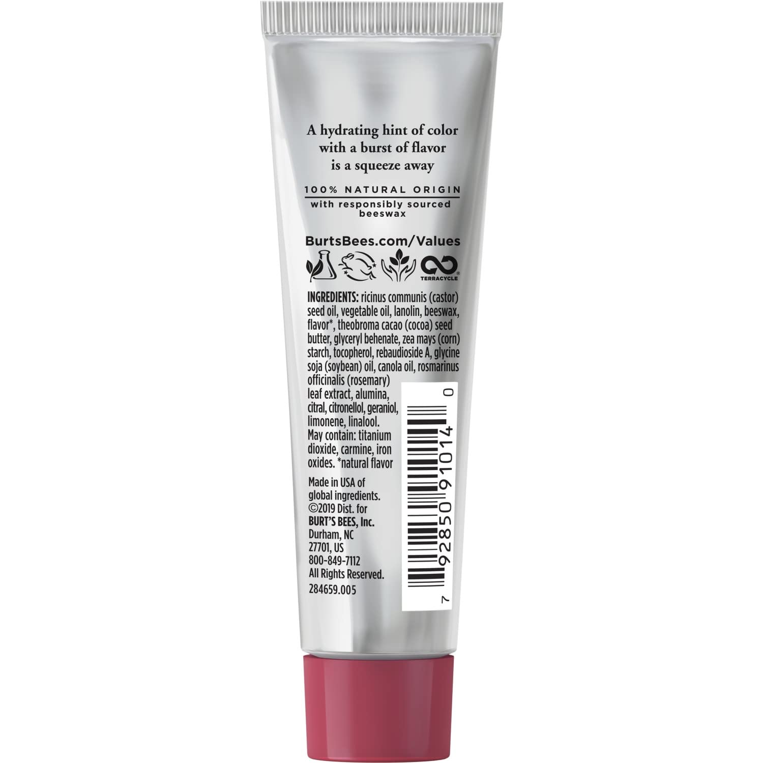 Burt's Bees Squeezy Tinted Lip Balm Berry Sorbet – 100% Natural Moisturizing Lip Color