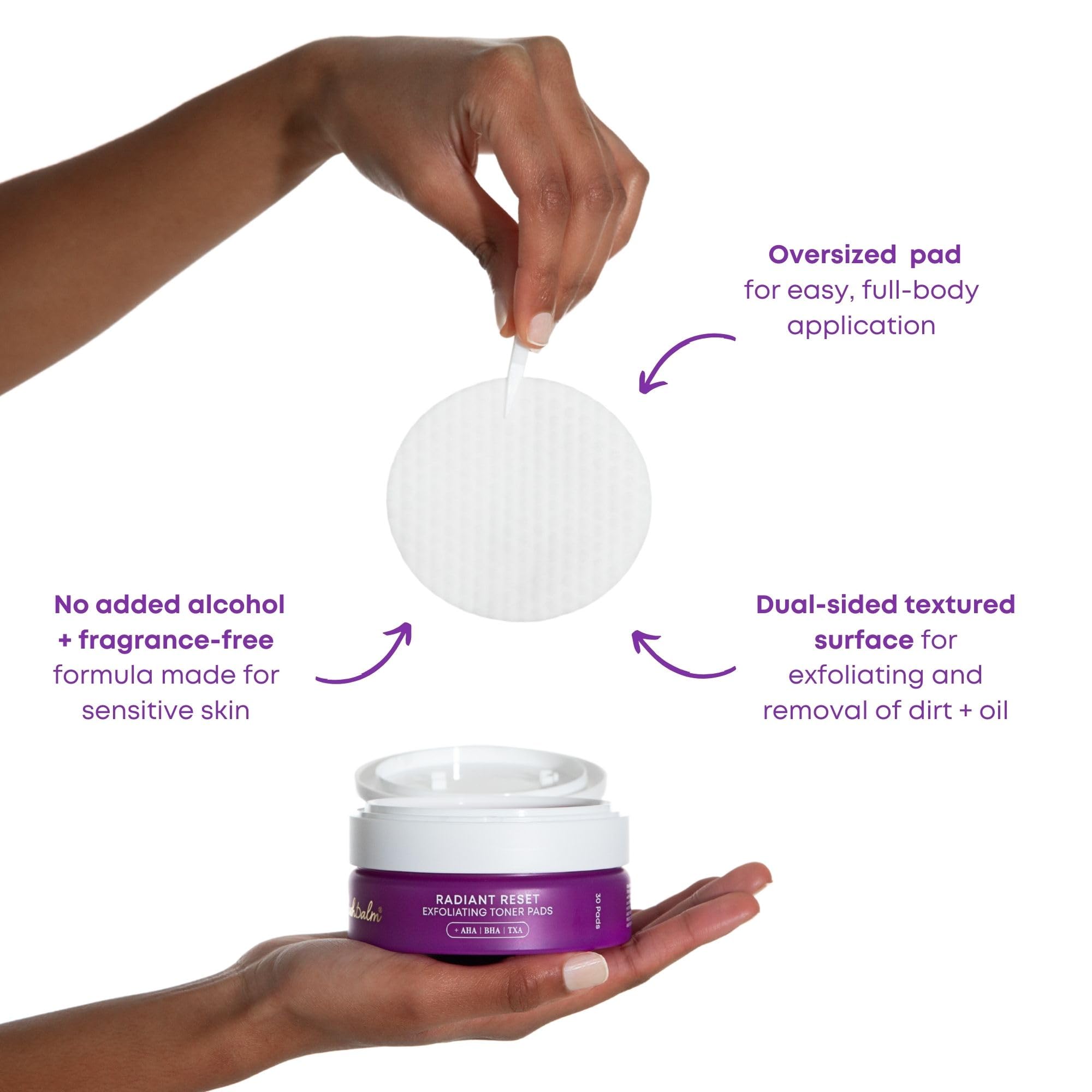 Bushbalm Exfoliating Ingrown Hair Pads – BHA & AHA for Underarm & Bikini Areas | Daily Use