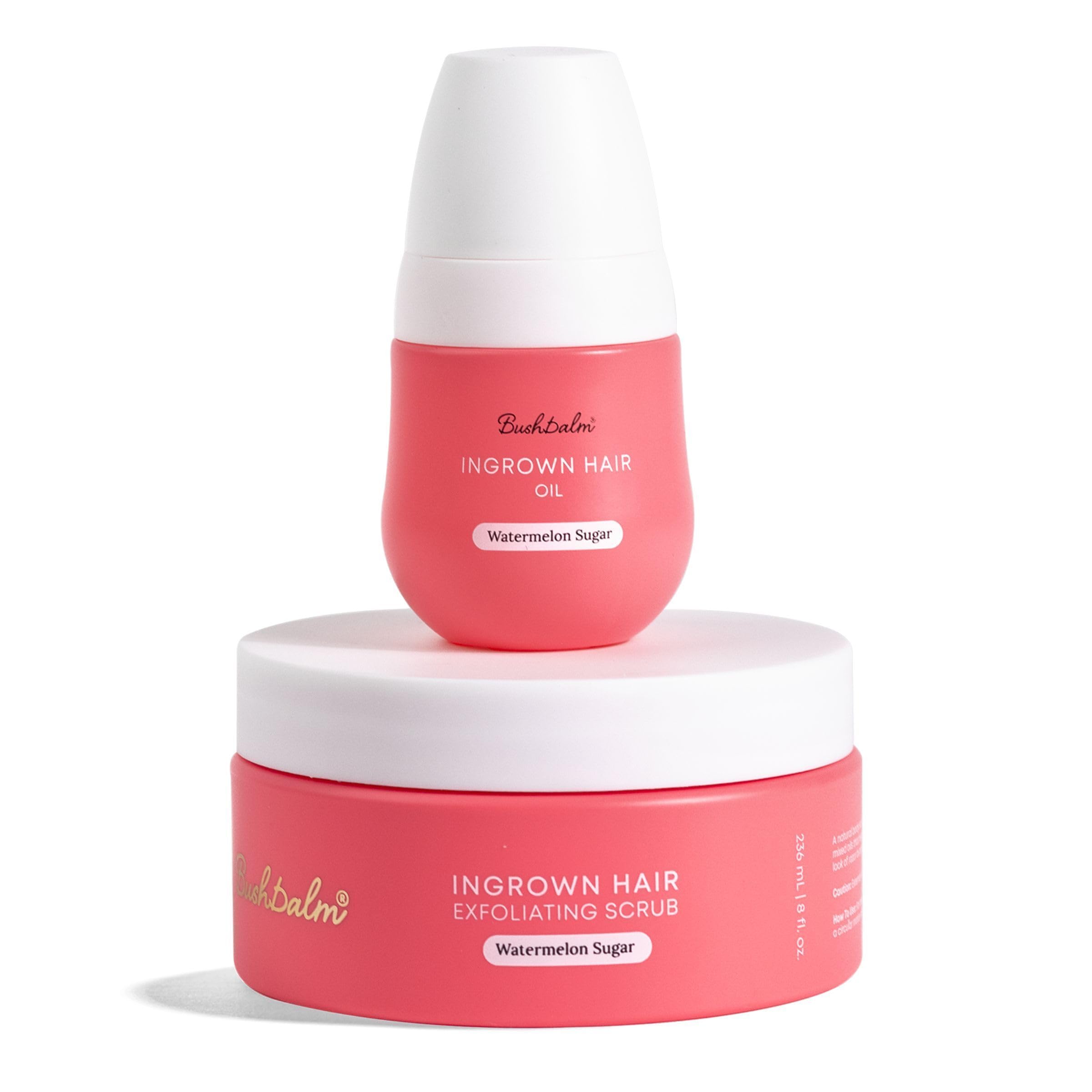 Bushbalm Ingrown Hair & Razor Bumps Routine – Watermelon Sugar (Oil 30 ml + Scrub 236 ml)