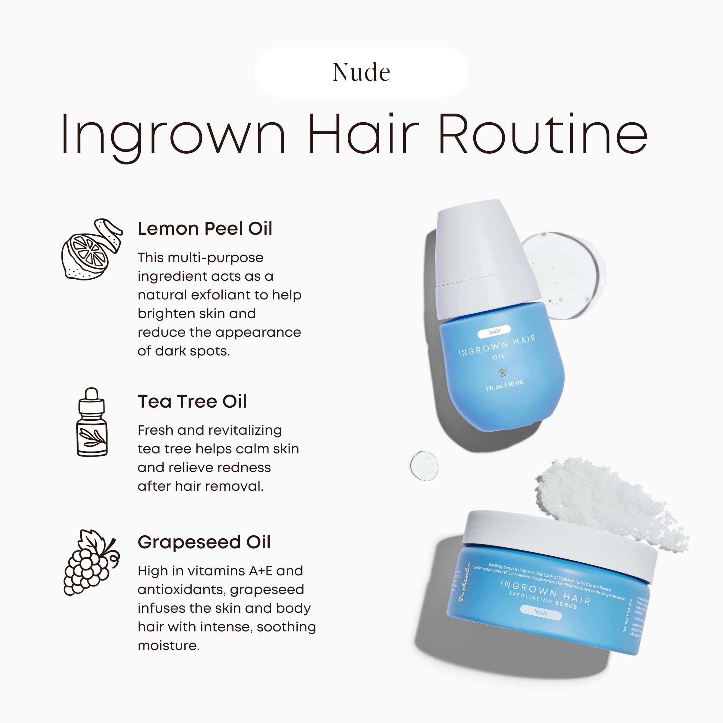 Bushbalm Nude 2-Step Routine: Ingrown Hair Oil + Exfoliating Scrub