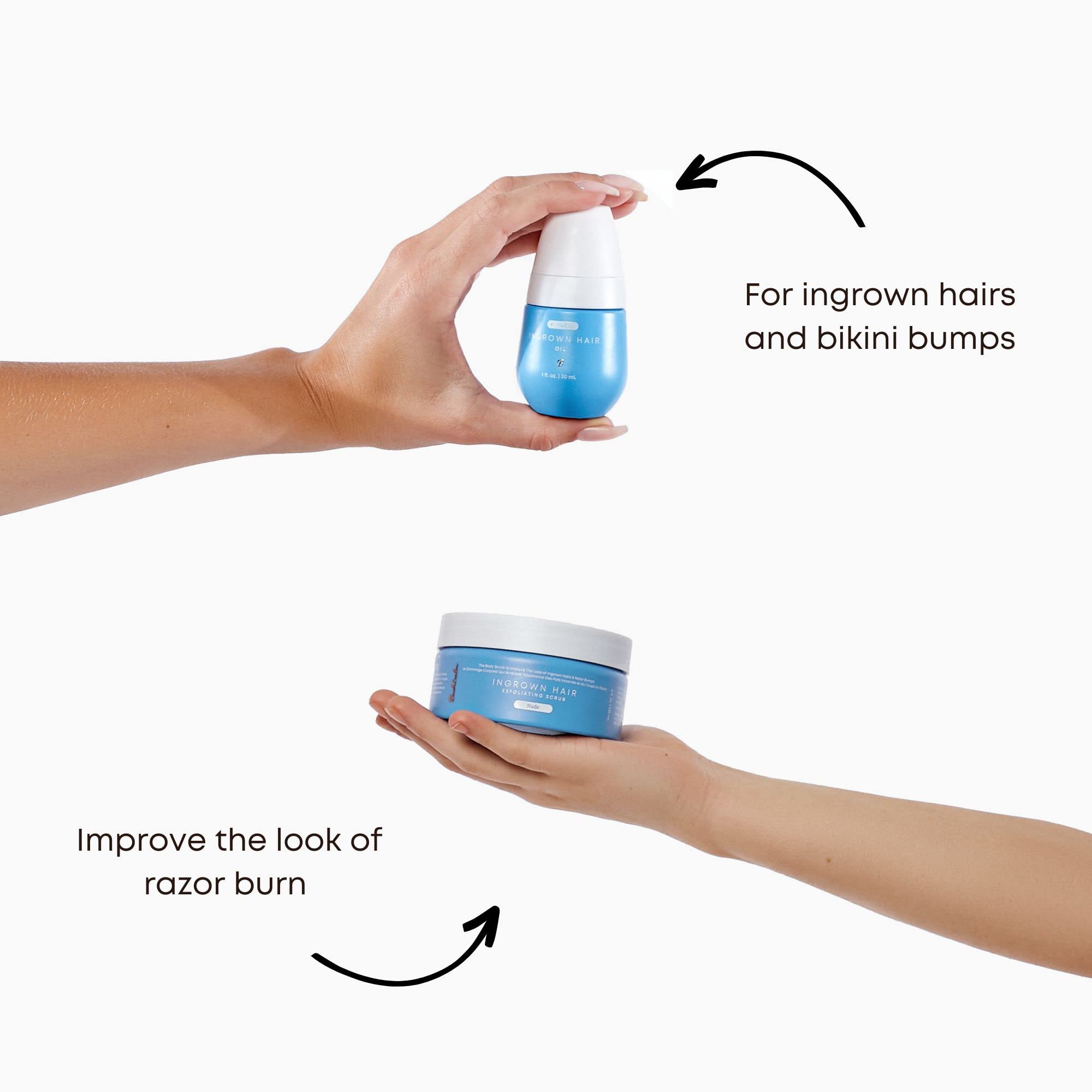 Bushbalm Nude 2-Step Routine: Ingrown Hair Oil + Exfoliating Scrub