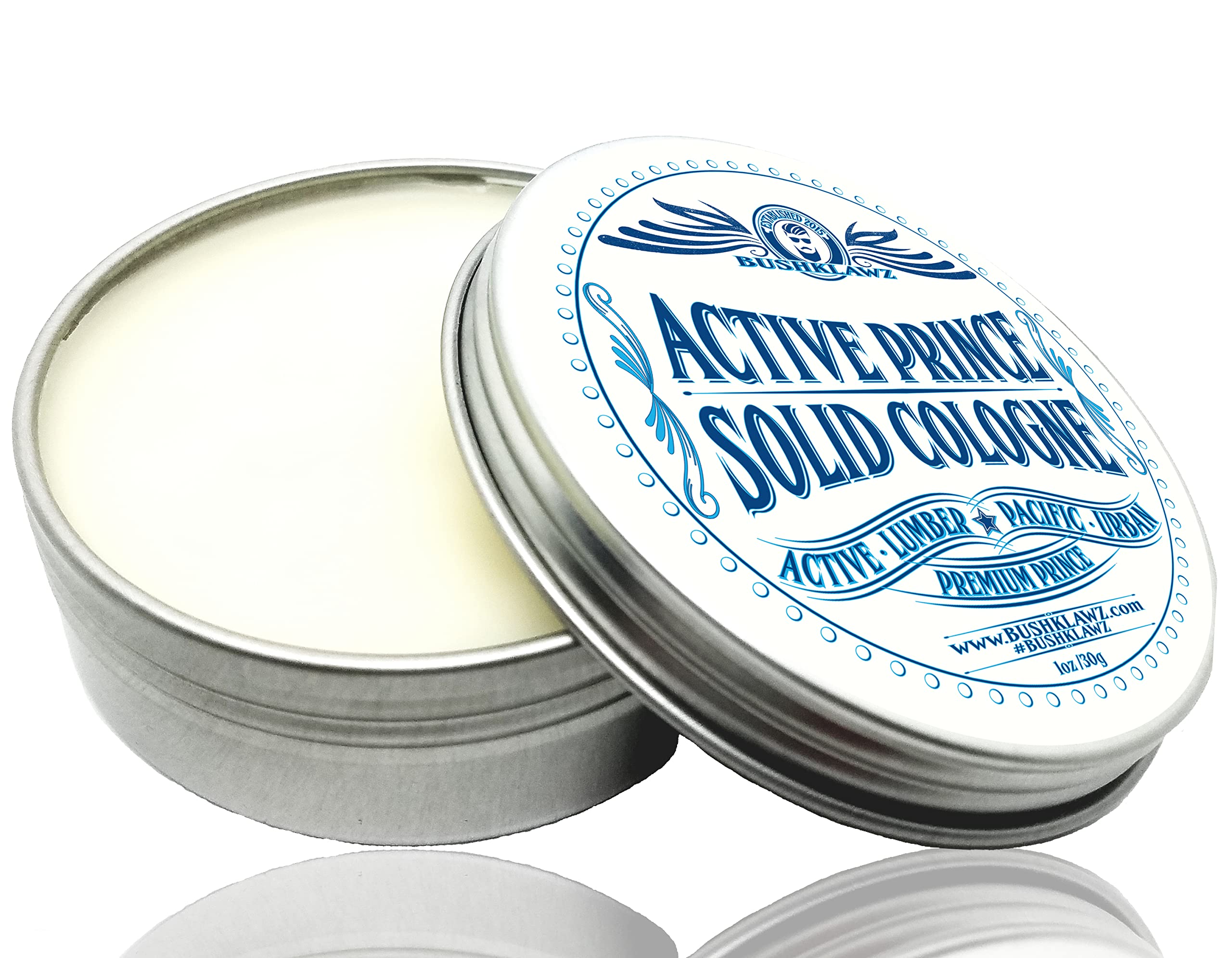 BushKlawz Premium Prince Solid Cologne Gift Set – 4x 1 oz Tins, Alcohol-Free, Travel-Ready Men’s Fragrance