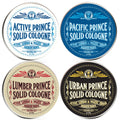 BushKlawz Premium Prince Solid Cologne Gift Set – 4x 1 oz Tins, Alcohol-Free, Travel-Ready Men’s Fragrance