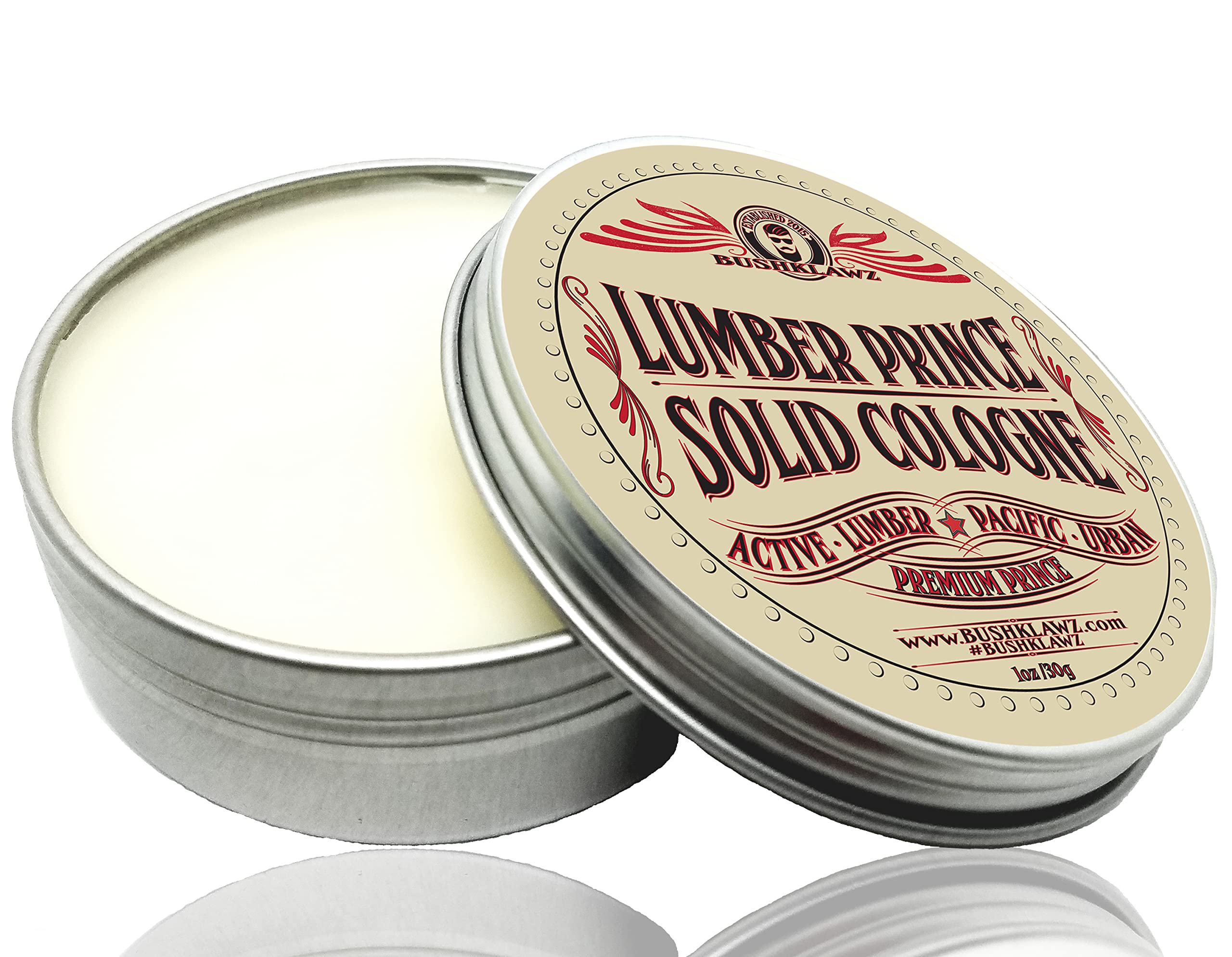 BushKlawz Premium Prince Solid Cologne Gift Set – 4x 1 oz Tins, Alcohol-Free, Travel-Ready Men’s Fragrance