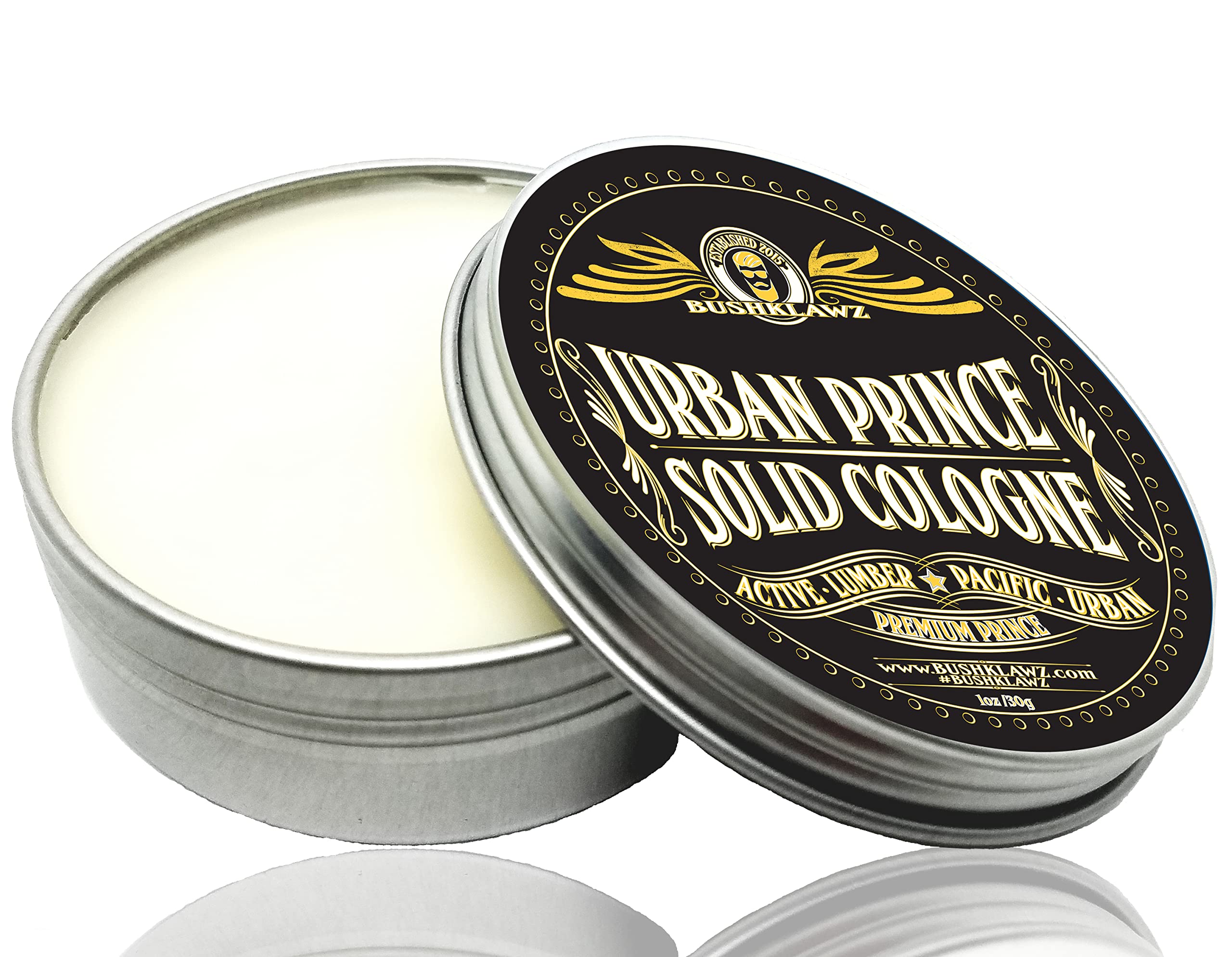 BushKlawz Premium Prince Solid Cologne Gift Set – 4x 1 oz Tins, Alcohol-Free, Travel-Ready Men’s Fragrance