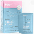 BUSYCO Calm Line Facial Wipes – Unscented Brightening Cleansing Wipes, 15ct