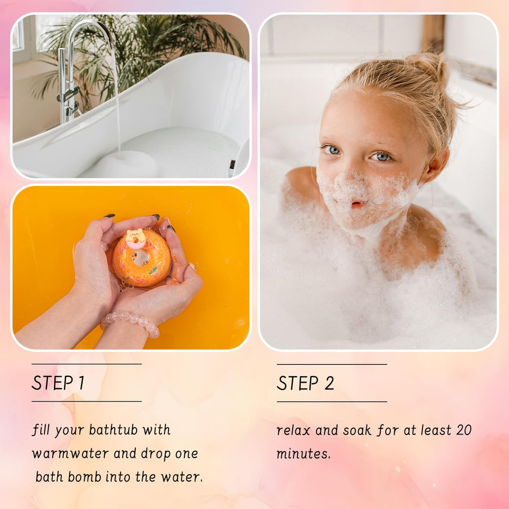 BusyMouth 9XXL Bath Bombs Gift Set – 9pc Kids Bath Bombs with Surprise Toys