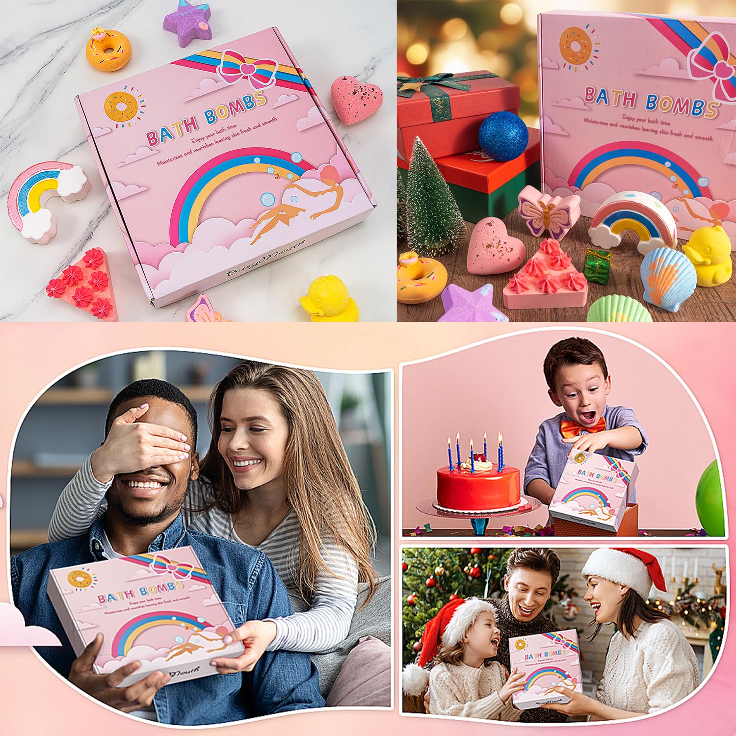 BusyMouth 9XXL Bath Bombs Gift Set – 9pc Kids Bath Bombs with Surprise Toys