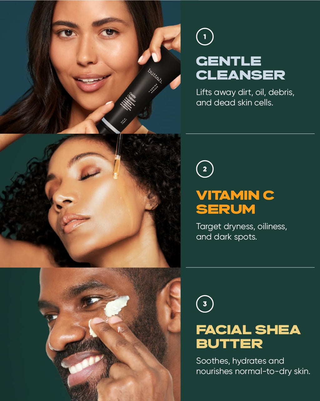 Buttah Skin by Dorion Renaud: Melanin-Rich Care Kit with Shea Butter, Vitamin C & Cleanser