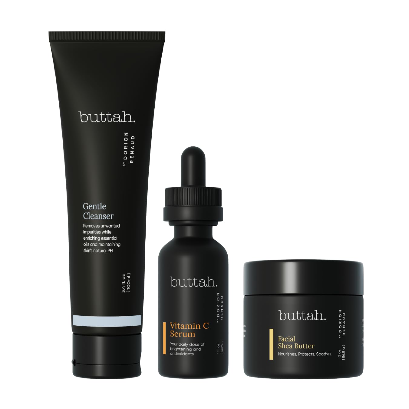 Buttah Skin by Dorion Renaud: Melanin-Rich Care Kit with Shea Butter, Vitamin C & Cleanser