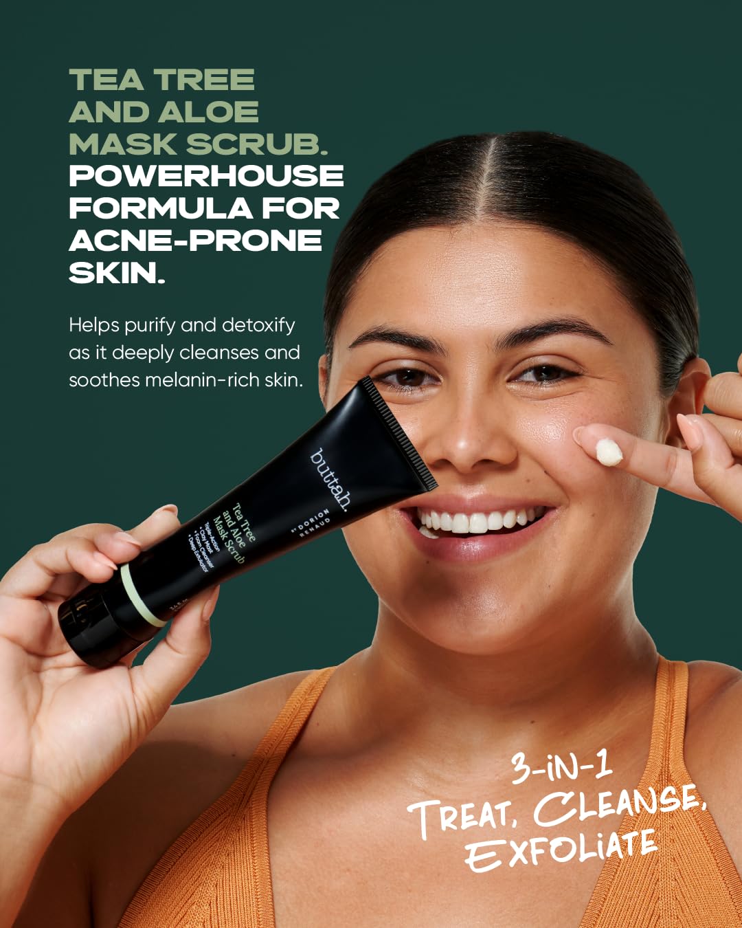 Buttah Skin by Dorion Renaud Tea Tree & Aloe Exfoliating Scrub 3oz | Multi-Tasking Cleanser